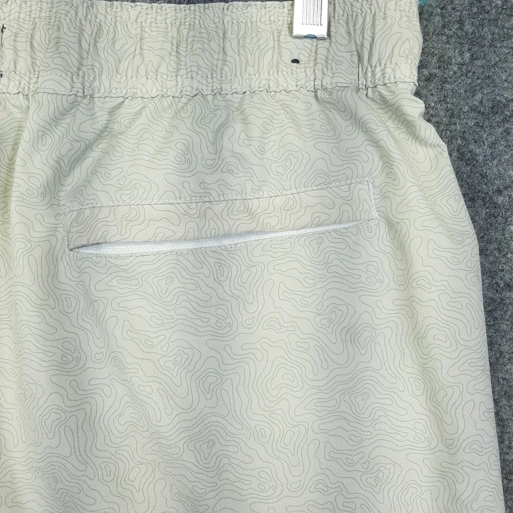 Veece Topographic Print Golf Shorts Size M Tan Mens Gorpcore Casual Drawstring